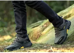 Ténis de couro respirável masculino, sapatos casuais, sapatos de caminhada confortáveis, antiderrapantes, exterior, caminhada, moda, novo na internet