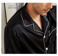 Conjunto de pijamas de manga curta masculino, camisa e shorts de botão, loungewear, roupa de dormir, verão - Wolf Magazine