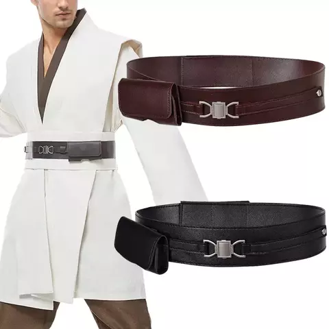 Filme Batalha Espacial Cosplay Fantasia Fantasia Fantasia para Homens Adultos, Fantasia Fantasia, Cavaleiro, Cinto Anakin, Preto, Marrom, Fantasia Adereços, Halloween Acessórios