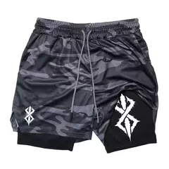 Calções Atléticos Masculinos de Verão, Secagem Rápida, Respirável, Ginásio, Treino, Corrida, Performance, Impressão com Bolso para Celular, 2 em 1 - loja online