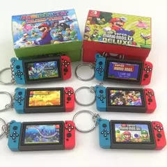 Super mario chaveiro interruptor charme jogo lidar com corrente garra máquina mario chaveiros anel brinquedos de ação figura coleção modelo presentes na internet