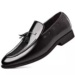 Estilo designer masculino deslizar sobre sapatos de couro, sapatos casuais de negócios, festa de casamento, novo, plus size na internet