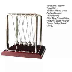 Newton's Cradle Metal Pêndulo, Educacional Física Brinquedo, Square Design, Energia Cinética, Escritório Stress Reliever, Ornamento Equilíbrio Bola - loja online