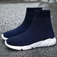 Grande número de alta superior peso leve masculino tênis meias dos homens tênis corrida sapatos femininos verão esportes esporte homem tênis azul B-524
