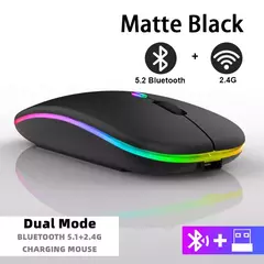Mouse sem fio Bluetooth para Tablet e telefone, Ratos de retroiluminação RGB recarregáveis para iPad, PC, Laptop, 2.4GHz USB - comprar online