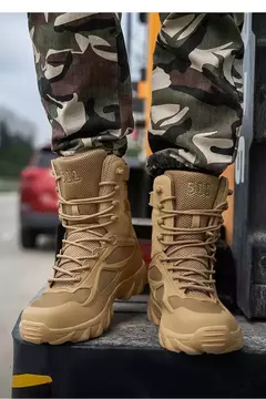 Imagem do Botas de couro masculinas, sapatos casuais ao ar livre, designer leve, botas de trabalho quentes, botas artesanais clássicas