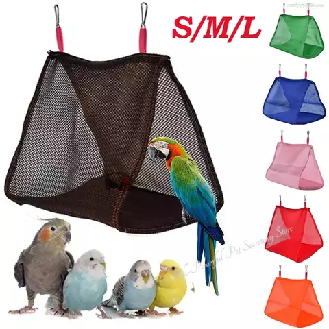 Respirável Pássaro Papagaio Ninho Casa, Periquito Hammock, Pequeno Pet Pendurado Balanço Cama, Cave Birds Gaiola Acessórios, Primavera, Verão