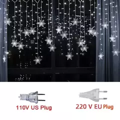 Imagem do LED Fairy String Luzes De Natal, Floco De Neve Cortina, Guirlanda Impermeável, Festa De Feriado, Decoração De Natal, 3.5m, 2024