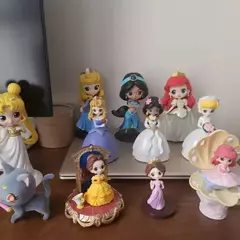 Novo bandai disney a pequena sereia anime qposket personagens ariel glitter linha figura de ação modelo colecionável brinquedos aniversário