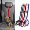 Coleira de nylon ajustável dois em um para cães, acessórios para cães de estimação, cinto de segurança para carro, trela de chumbo, banco traseiro, cinto de segurança