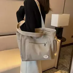 Bolsa de ombro de grande capacidade feminina, sacola de estudante, bolsa de classe, lona, nova moda, 2023 - comprar online