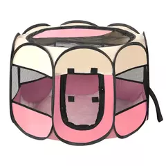 Tenda dobrável portátil para animais de estimação, canil, cerca octogonal, abrigo para cachorros, fácil de usar, móveis para casa de gatos e cães - comprar online