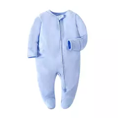 Pijama recém-nascido com zíper, macacão menina e menino, macacão manga comprida, roupa de algodão, moda branca sólida, 0-12 meses, primavera na internet