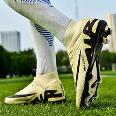 Sapatos de futebol masculino de sola FG, sapatos de gramado ao ar livre, grampos longos especiais, botas esportivas de equipe superior alta, resistência ao desgaste, tamanho 36-45 - comprar online