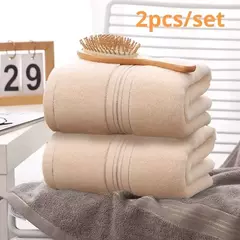Toalha De Banho De Algodão Macio Para Adultos, Aumenta A Absorção De Água, Toalha De Rosto Monocromática, Seda Dourada, 2PCs - comprar online