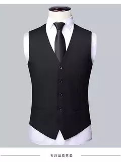 Imagem do Alta qualidade (blazer + colete + calças) homens simples negócios elegante moda entrevista de trabalho cavalheiro terno fino 3 peças terno