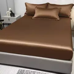 Lençol de cetim para o quarto, cama moderna, simples, cor sólida, excluindo fronhas, 1 - comprar online
