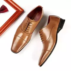 Sapato de couro clássico masculino de negócios, confortável deslizar sobre sapatos, oxfords, moda, novo, tamanho 46, 2023 - loja online
