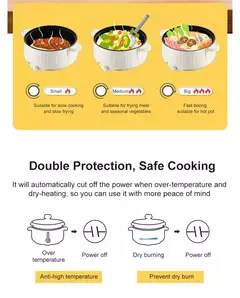Panela elétrica de camada única ou dupla, Multi fogões, Panela antiaderente doméstica, Fogão de arroz, Eletrodomésticos de cozinha, 1-2 pessoas, 220V - comprar online