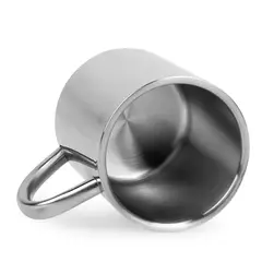 Double Wall Anti Scalding Coffee Mug, Copo de bebida inoxidável portátil isolado, Aço potável, Polimento Beer Tea Juice, 220ml na internet