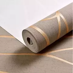 European Non-Woven 3D Curve Stripe Adesivos de parede, Decoração à prova de umidade, Papel de parede grosso, 53cm - comprar online