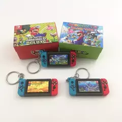 Super mario chaveiro interruptor charme jogo lidar com corrente garra máquina mario chaveiros anel brinquedos de ação figura coleção modelo presentes - comprar online