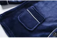 Pijama de flanela espessa de manga comprida forrado de lã quente masculino, pijama caseiro casual para jovens, inverno - comprar online