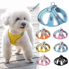 Ajustável Pet Harness Vest, filhote de cachorro respirável, coleira pequena e conjunto de trela, Chihuahua Chest Strap Stuff, novo na internet