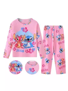 Imagem do Disney-Pijama infantil de ponto, terno de pijama, terno fofo infantil, roupa para casa, viagem, presente casual, meninos e meninas, novo, quente, 2 peças por conjunto