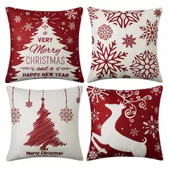 Jogue fronhas com decoração de férias, decorações de Natal, capas de sofá, conjunto de 4, 2023 - Wolf Magazine