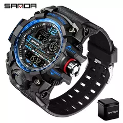 Imagem do Relógio de quartzo estilo G SANDA masculino, choque impermeável, relógio militar esportivo, relógio de pulso digital masculino, relógio, novo, 3133, 50m, 2022