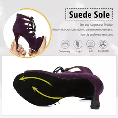 Dkzsyim sapatos femininos de dança latina, salto alto com cadarço, para salão na internet
