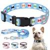 Cute Puppy Dog Collar e conjunto de trela, ajustável cães e gatos colarinho impresso, andando Leash chumbo, colar chihuahua, osso impressão