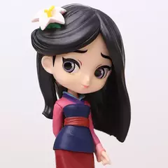 Miniso 14cm princesas q posket figuras elsa anna mulan tinker bell elsa aladdin kawaii boneca brinquedo decoração do bolo modelo menina gif