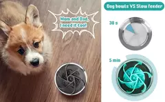 Imagem do Alimentador para animais de estimação plugin poderosa ventosa comida lenta anti asfixia tigela conveniente fácil limpo estendido cães comendo tempo suprimentos para animais de estimação