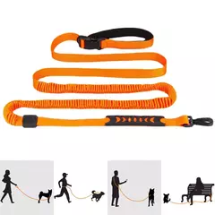 Trela de cachorro mão livre para caminhada de animais de estimação trela reflexiva com trela de cachorro cinto peito cinta tração corda acessórios para cães