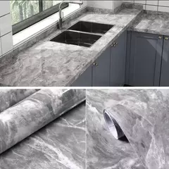 Papel de parede autoadesivo de mármore, Oil Proof, Adesivos em rolos para cozinha, Impermeável, Papel de contato para parede do banheiro