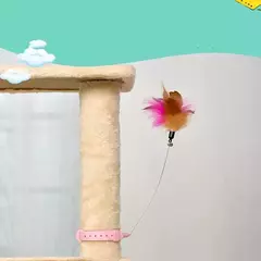 Brinquedos interativos para gatos, brinquedos engraçados de penas com sino, coleira para animais de estimação, gatinho, varinha de provocação, brinquedos de treinamento para gatos - Wolf Magazine
