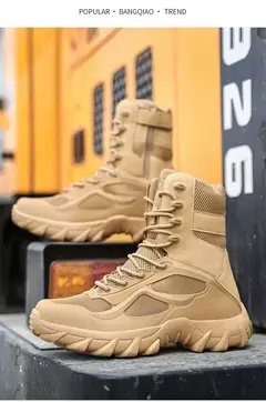 Botas de couro masculinas, sapatos casuais ao ar livre, designer leve, botas de trabalho quentes, botas artesanais clássicas - comprar online