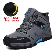 Botas de neve de couro impermeáveis para homens, tênis super quentes, botas de caminhada ao ar livre, sapatos de trabalho, marca de inverno, tamanho 39-47 na internet