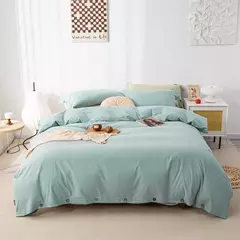 Imagem do Conjunto de edredão duplo, Conjunto de cama de algodão torção sólida, Quilt Cover King Size, 100% Algodão, 220x240, 3Pcs