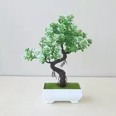 Plantas de plástico artificiais bonsai pequeno vaso de árvore planta falsa vaso de flores arranjo de jardim ornamentos quarto decoração de mesa de casa - loja online