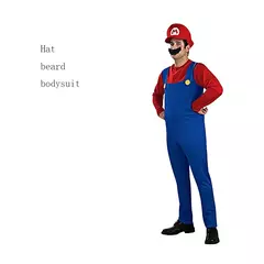 Luigi masculino disfarçado roupas de luxo para adultos super irmão roupas role-playing fantasia vestido conjunto chapéus e barba masculinos e femininos na internet