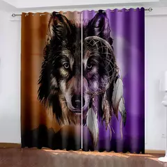3D Printed Rose Shading Window Curtain para crianças, leão, tigre, lobo, animal, sala de estar, quarto, cozinha, porta, salão, decoração de casa - Wolf Magazine