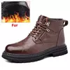 Qualidade superior designer de couro de vaca do vintage botas de neve dos homens de negócios botas de couro genuíno dos homens rendas acima botas de motocicleta ao ar livre