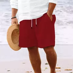 Shorts de praia com listras masculinas, moletom solto, shorts carga sólida, lazer selvagem, moda verão, novo na internet