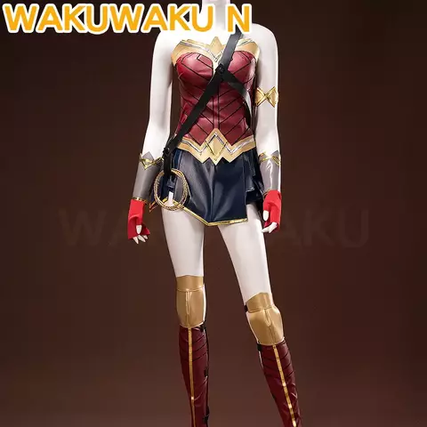 Wonderr mulher cosplay traje jogo cosplay?S-2XL?Wakuwaku-N feminino sexy traje maravilha batalha terno plus size halloween
