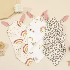 Bebê recém-nascido Algodão Mulsin Consolador Carton Rabbit Ear Double Guaze Acalme Appease Toalha para crianças Bibs Burp Panos Infantil