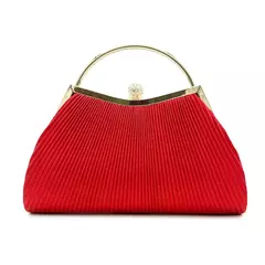 Bolsa de noite plissada para mulheres, alça superior, glitter dia clutch, jantar de casamento feminino vestida bolsa clipe de diamante, ouro