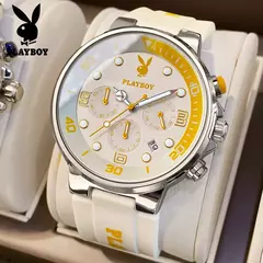 PLAYBOY-Relógios de pulso quartzo impermeável masculino, relógios esportivos, pulseira de silicone, relógio de luxo, marca top, 2022 na internet